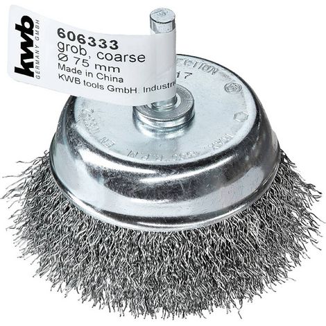 kwb Spazzole a tazza, filo in acciaio HSS ondulato, per l'uso con trapani e avvitatori a batteria 606333 1 pz. (1/2)