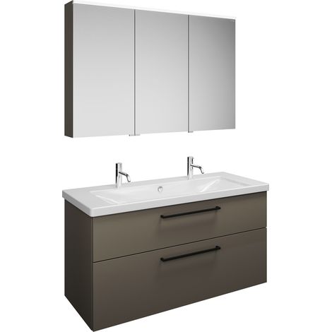 Ensemble lavabo Burg Eqio en mélamine 1230 mm Blanc alpin/Gris brillant GR0234D