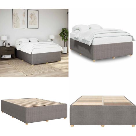vidaXL Cadre de lit sans matelas taupe 160x200 cm tissu (1/5)
