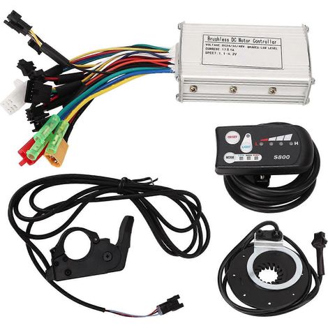Kit de contrôleur de moteur pour vélo électrique 2024, moteur sans balais, contrôleur à onde sinusoïdale, booster, accélérateur au pouce, 24 V, 36 V, 48 V (1/5)