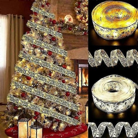 Guirlande lumineuse LED pour sapin de Noël, nœuds décoratifs pour sapin de Noël, décorations de fête (1/5)