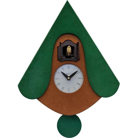 Orologio a Cucù da Parete 30X34X10Cm Pirondini Italia New W Verde