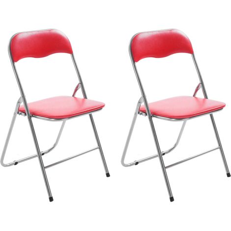 Set 2 sedie pieghevoli Felix Rosso/argento