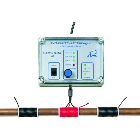 Apic – Anti-tartre électronique pour adoucisseur d'eau – Débit 5000 l/h – Installation facile – Très faible consommation 4W/h