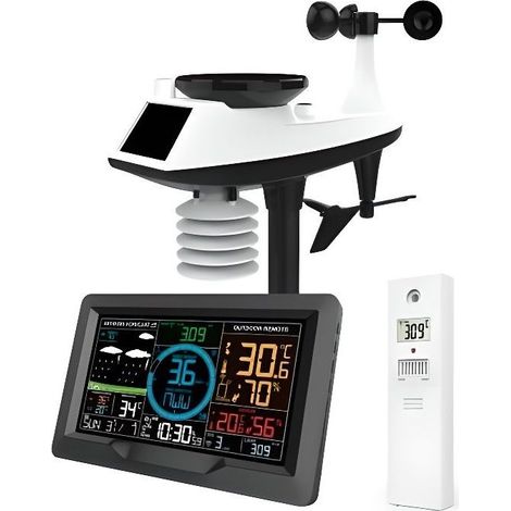 Station météo - PRO - 5 en 1 - WiFi - Capteur extérieur - Noir (1/3)