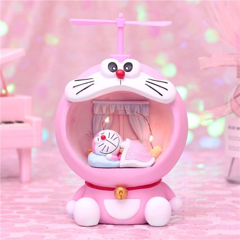 Tirelire Lumineuse Enfant en Forme Mignonne, Coffret à Pièces Lampe avec Bouton Doux en Plastique, Posture Allongée Rose Cadeau (1/5)