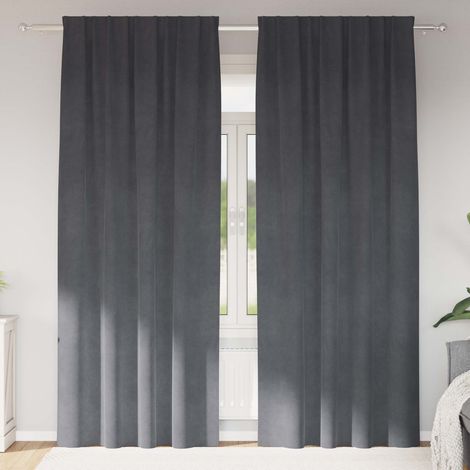 Verdunkelungsvorhänge 2 pcs Hellgrau 140 x 225 cm Samt