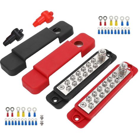 Stromverteilerblock 12-fach 12V 180A Sammelschiene mit 32 Klemmen für Boote und Fahrzeuge