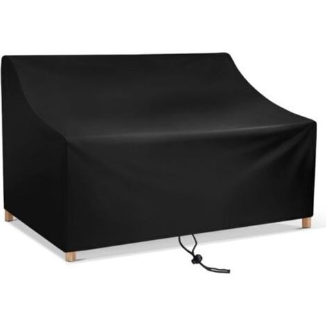 Housse de protection pour banc de jardin 2 places Housse en tissu Oxford imperméable et respirant Housse pour banc de jardin. 134 x 66 x 63-89 cm (1/5)