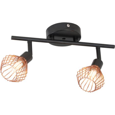LED-Schienenstrahler, warmweißes Licht, durchbrochenes Schmiedeeisen im Retro-Stil, Deckenleuchte für Schlafzimmer oder Bekleidungsgeschäft, E14-Leuchtmittel (1/5)