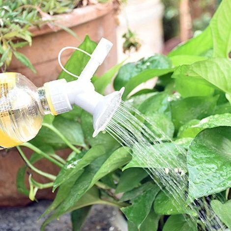 Lot de 3 arroseurs 2 en 1 pour bouteille - Bec d'arrosage en plastique à double tête - Bec d'arrosage pour bonsaï - Pour semis d'intérieur (1/5)