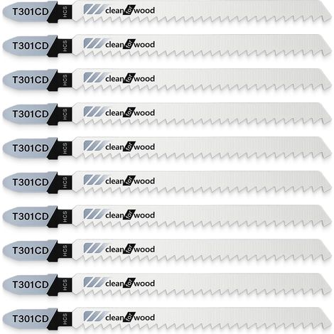 10 x T301CD Jigsaw Blades 116mm Steel T Blade for Wood PVC Plastic Straight and Curved Cut Long Life Compatible with Most Jigsaw on the Market (1/5)