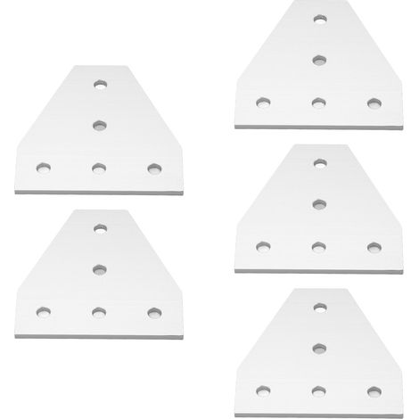 5PCS Plaque Plate Plat en Alliage d'Aluminium 5 Trous Résistance à la Compression Réparation Support Équerre Industrielle (1/5)
