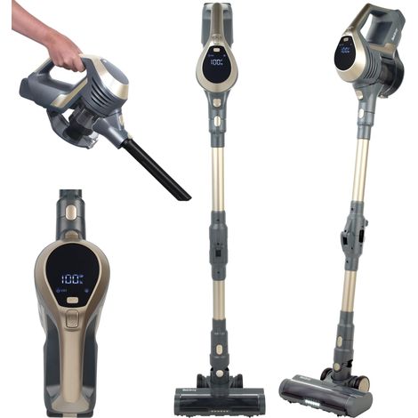 Aspirateur Balai Sans Fil 220W, Aspirateur Puissant 14-21kPa avec Batterie 45min, Système Multicyclonique 1L, LED et Charnière Flexible, avec Capteur Intelligent (1/5)