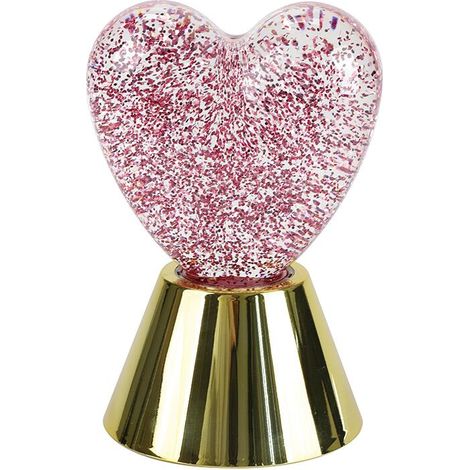 Lámpara LED Dua con purpurina, acero, rosa/dorado, 16,5 cm de alto. SEYNAVE (1/3)