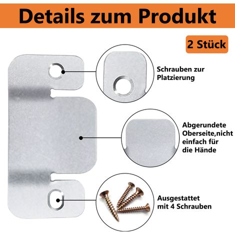 Connecteur De Canapé - En Acier Inoxydable - 9,6 X 4,6 X 0,2 Cm - Pour Canapés Bras De Fauteuil Chaises - Lot De 4 (1/5)