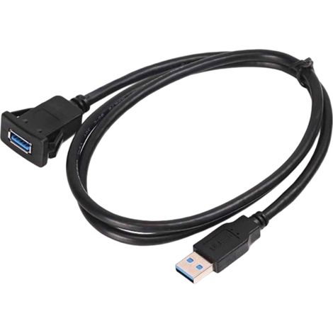 Cable D'extension Usb-C - Étanche Et Anti-poussière - Montage Encastré Pour Tableau De Bord - 10 Gbps - 1 Pièce (1/5)