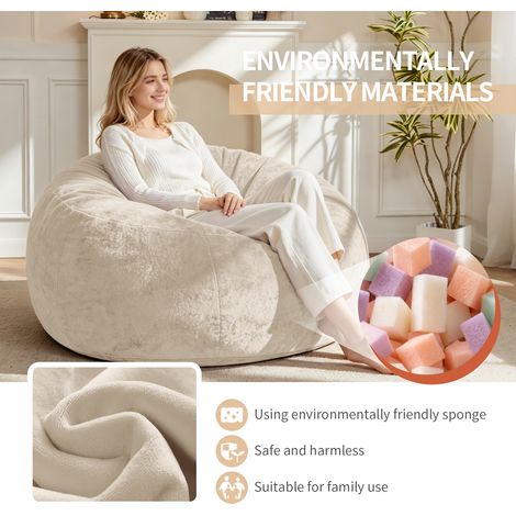 Pouf poire géant 120 cm pour adultes – fauteuil de lecture confortable et souple, idéal chambre, balcon et intérieur (1/4)