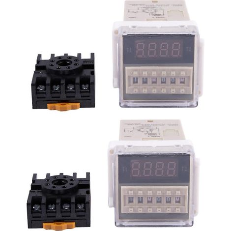 Outil de montage de relais double temporisé programmable DH48S-S (2 x 220 V CA, 5 A) (1/5)