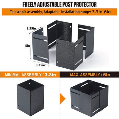 Protection réglable pour poteau (8,4–15,2 cm) – Anti-pluie et anti-érosion – Idéale pour boîtes aux lettres, terrasses et clôtures (1/3)