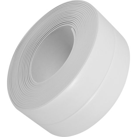 Bande d'étanchéité autocollante pour baignoire et mur, bordure de lavabo, cuisine (2 Blanc 38 mm x 3,2 m) (1/5)