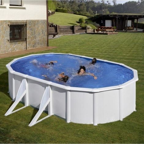 Piscina elevada Gre Wet ovalada chapa blanca depuradora 500x300x120 (1/4)