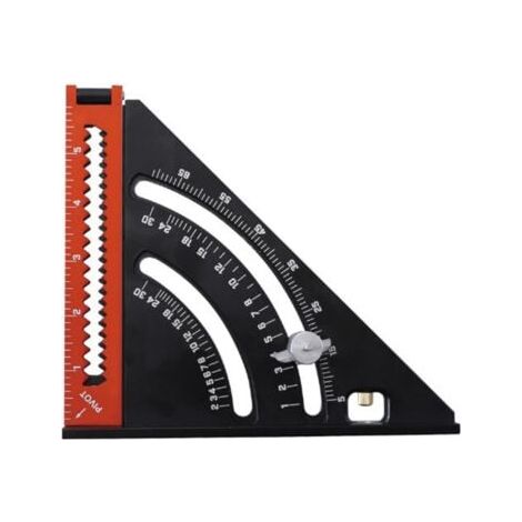 Pré Equerre Menuisier Metal Aluminium Règle de Triangle Pliante Équerre Combinée 310mm Multifonction Équerre Triangle Règle d'Angle Rapporteur (1/5)