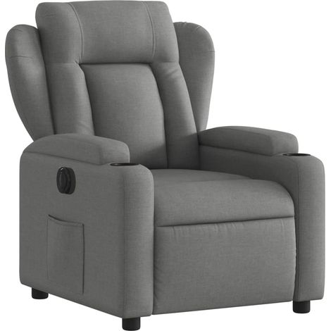 Fauteuil relax TV fonction inclinable électrique très confortable en tissu gris foncé DEC028339 (1/5)