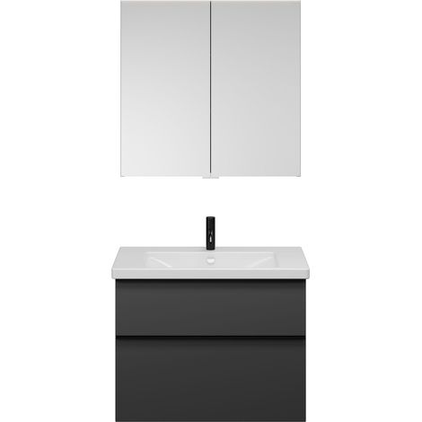 burgbad Eqio Set, compuesto por armario con espejo, lavabo de