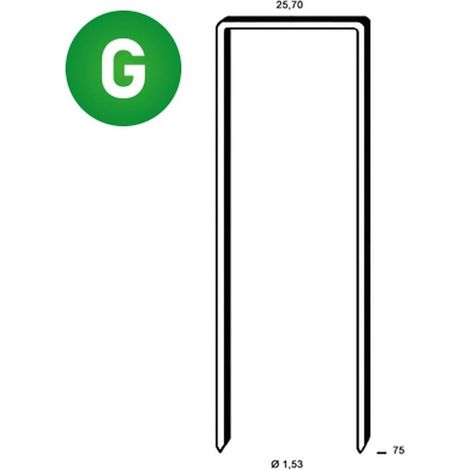 2 800 Agrafes Galvanisées Résinées Wd-75 - 25.7x75x1.53 mm - D-Work