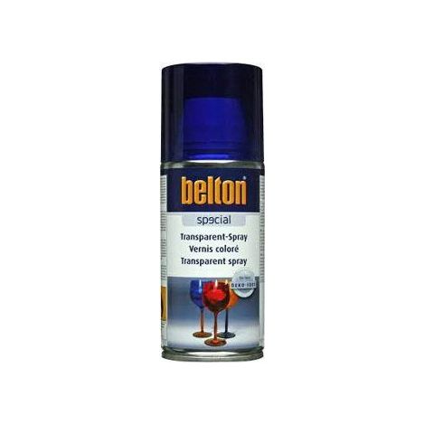 Bombe de vernis coloré - Bleu - Semi-transparent - Verre - Plastique - Belton - 150ml
