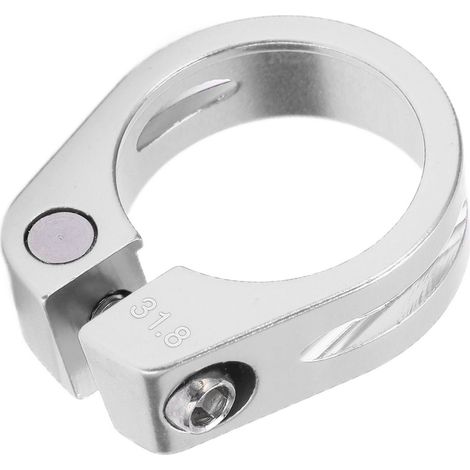 Collier de serrage pour tube de selle de vélo de route/VTT, antivol de tige de selle, collier en alliage d'aluminium argenté (1/5)