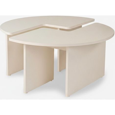 Tavolino da caffè in legno bianco, design moderno e pulito, 90x90x41 cm, ideale per soggiorno e salotto (1/5)