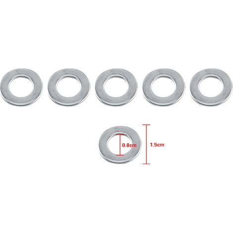 100 Stück metrische Unterlegscheiben und Schraubenreparaturset aus Edelstahl 304, passend für die Größen M3/M4/M5/M6/M8/M10 (M8) (1/5)