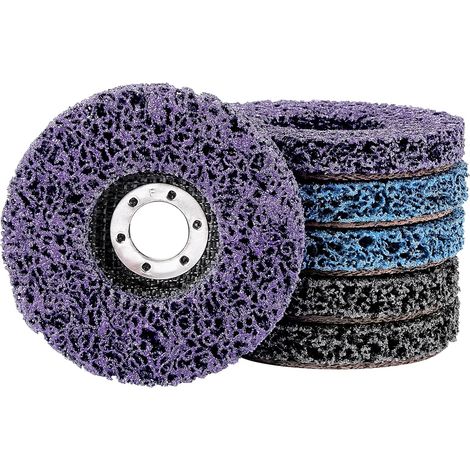 Lot de 6 disques de nettoyage, disque CSD de 115 mm pour meuleuse d'angle, peinture, meulage - Pour meuleuse d'angle métal - Convient pour le travail du bois, du métal et de la fibre de verre (1/5)
