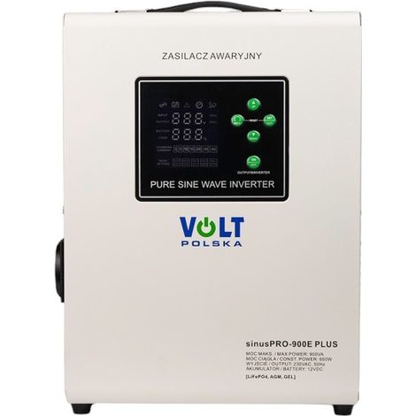 Inverter VOLT POLSKA SINUSPRO 900E PLUS 12V 600/900W LiFePO4, MENU