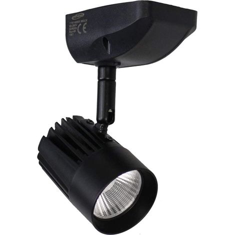 Applique da soffitto led cob 11 watt faretto proiettore a parete con staffa orientabile scocca nera luce bianca 6500k (1/2)