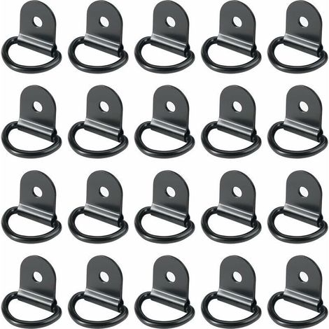 20 anillas de amarre, anillas de amarre, anillas de amarre de acero inoxidable, anillas de amarre para remolques, anillas de amarre redondas para remolques plegables con mecanismo de bloqueo de carga  (1/5)