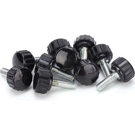 10 pièces Bouton de serrage, gabarit de boulon, poignée de tour, écrou à torsion, filetage droit, poignée de blocage M5x16x15