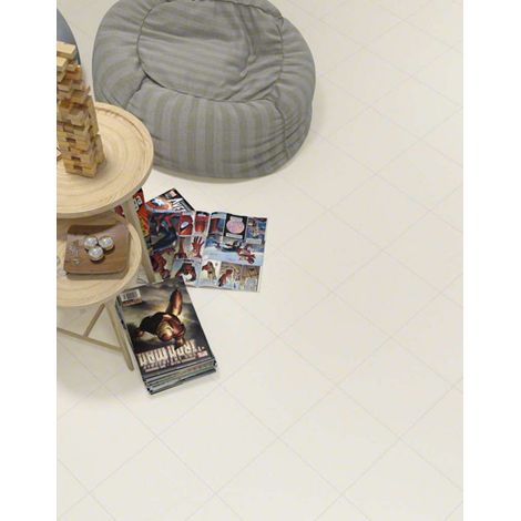 Aelle - Carrelage sol / mur uni blanc crème 20x20 cm VODEVIL NACAR - Vendu par boîte de 1 m² (1/3)