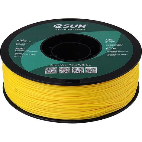 eSUN ABS+ Filament, 1.75mm, 1000g eSUN ABS+ Filament 1.75mm 1000g Yellow (1/3)