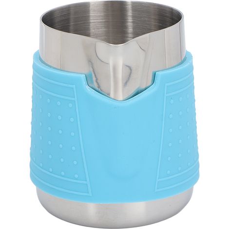 Pichet à lait en acier inoxydable de 350 ml, olécrène de qualité alimentaire, avec revêtement en silicone pour le café et les cafés (1/5)