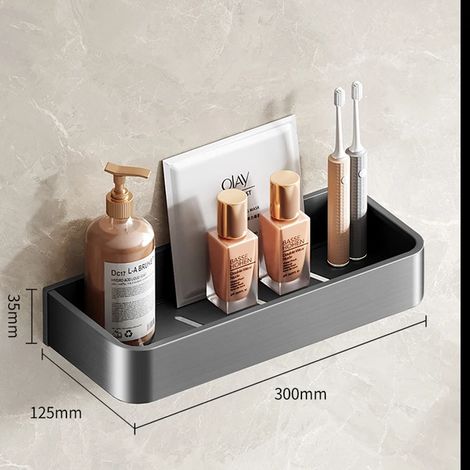 Étagère de douche murale flottante (30 cm) pour salle de bain ou toilettes, rangement pour placards de cuisine. (1/5)