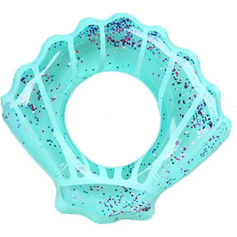 Anneaux de natation en coquille pour enfants adultes piscine anneau de natation flotteur gonflable radeau eau tube de bain été plage fête décoration (bleu, enfants)