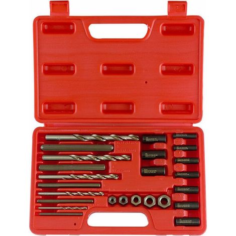 Jeu d'outils spéciaux pour extracteur de vis 25 pièces (boîte rouge) (1/5)