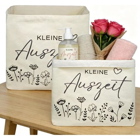 Lot de corbeilles à pain en coton avec imprimé et motif cœur beige
