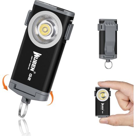 Torce G2 Mini, Torcia Portachiavi Ricaricabile da 500 Lumen, 5 Modalità - Torce LED EDC con Clip, per Viaggi, Passeggiate, Ricerche, Escursionismo (1/5)