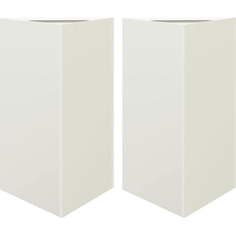 Maison Exclusive - Fioriere 2 pz Bianche Triangolari 50x43x75 cm in Acciaio (1/5)