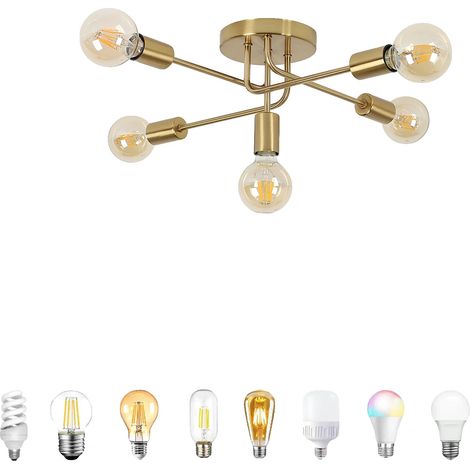 Lustre de plafond, design scandinave moderne, économe en énergie, 5 têtes (1/2)