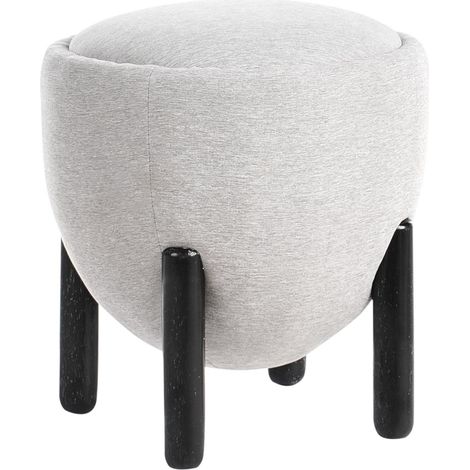 Pouffe ARCHIE Faux Linen Grey